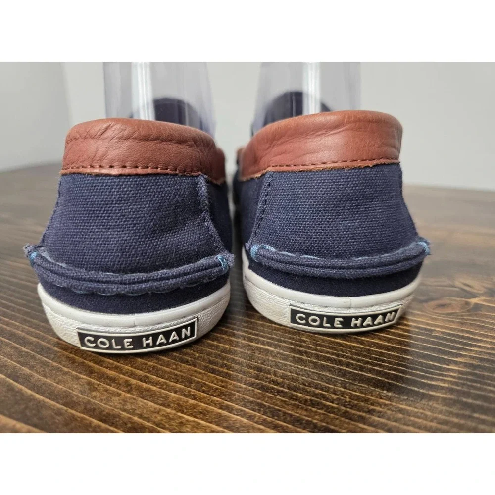 Cole Haan Nantucket‎ 2.0 Men's Shoes Size 10 M Navy Brown Canvas Slip On Loafers